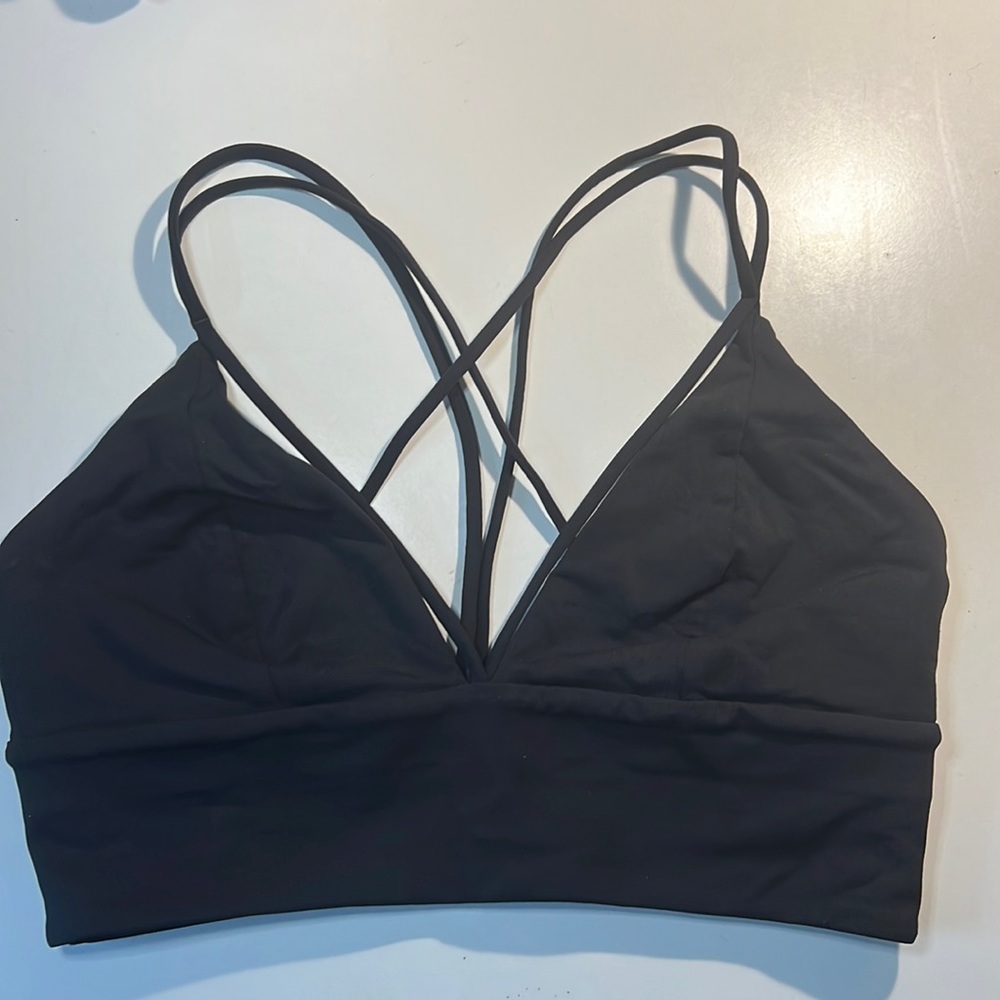 lululemon Black strappy bra top size 6